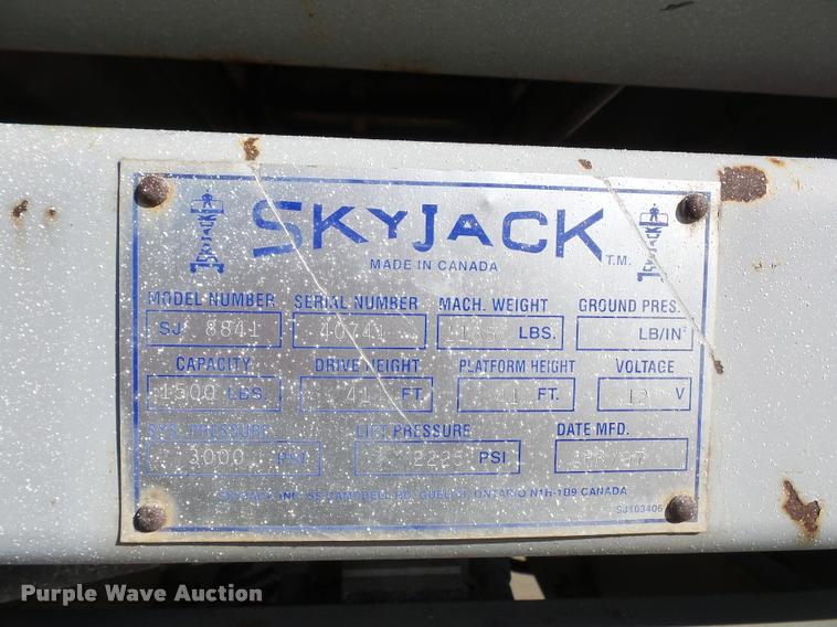 image for item J1615 1997 Skyjack 8841 scissor lift