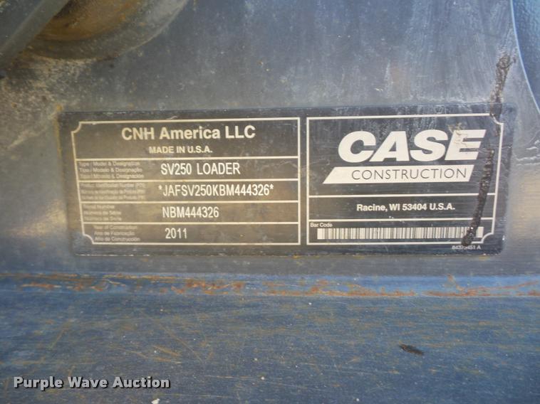 image for item J1616 2011 Case SV250 skid steer