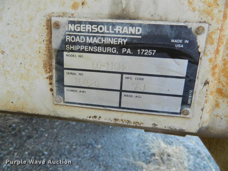 image for item J5063 2000 Ingersoll Rand DD110HF double drum vibratory roller