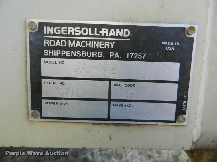 image for item J5067 2001 Ingersoll Rand DD110HF double drum vibratory roller