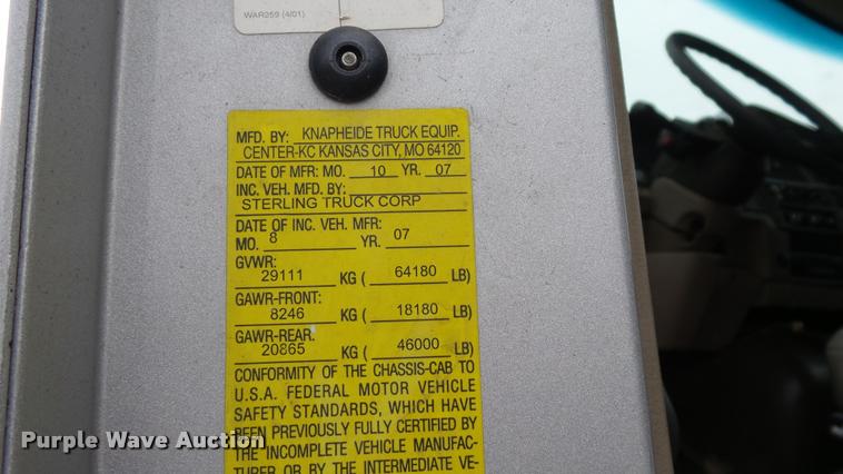 image for item J5729 2008 Sterling L9500 dump truck