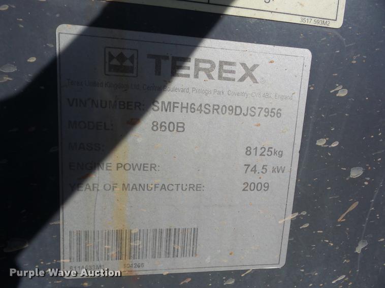 image for item J8712 2009 Terex 860B backhoe