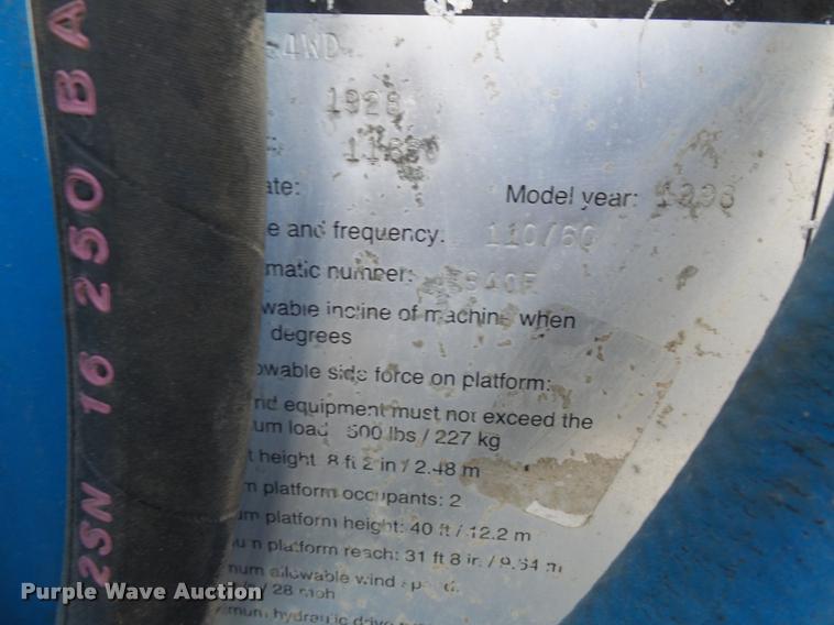 image for item K3425 Genie S40 boom lift