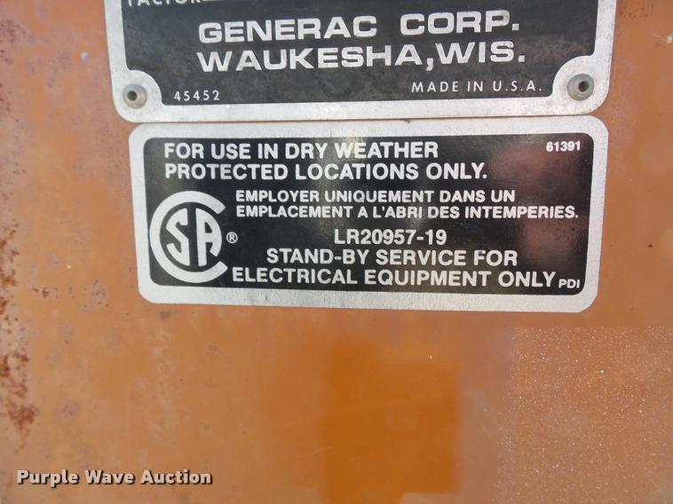 image for item K3427 1985 Generac 58368 generator