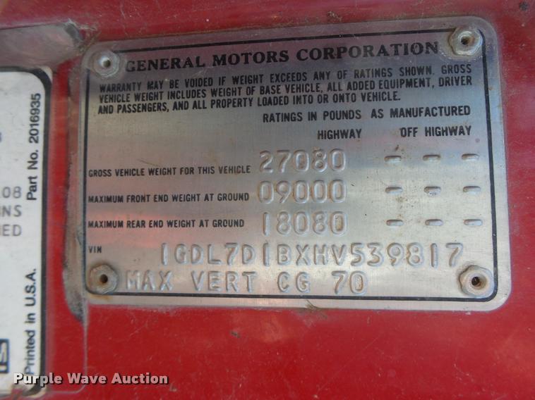 image for item K5556 1987 GMC C7D042 dump flatbed truck