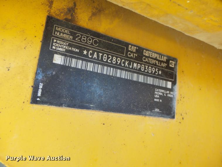 image for item K5578 2012 Caterpillar 289C skid steer
