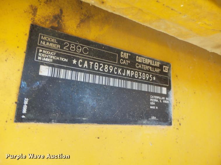 image for item K5578 2012 Caterpillar 289C skid steer