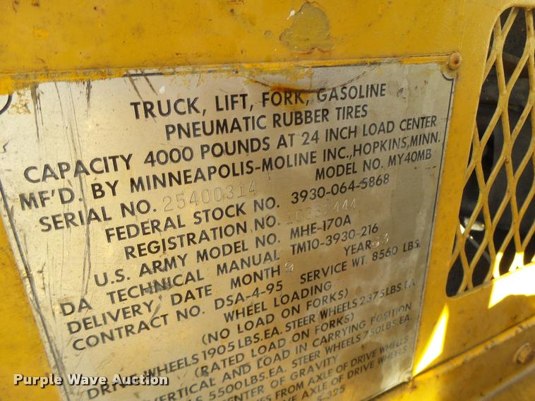 image for item K5580 1963 Mobilift MY40MB forklift