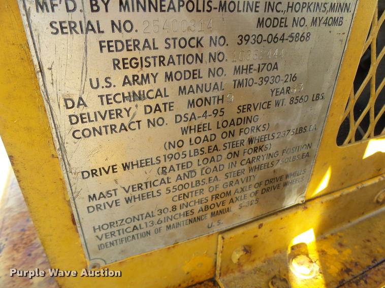 image for item K5580 1963 Mobilift MY40MB forklift