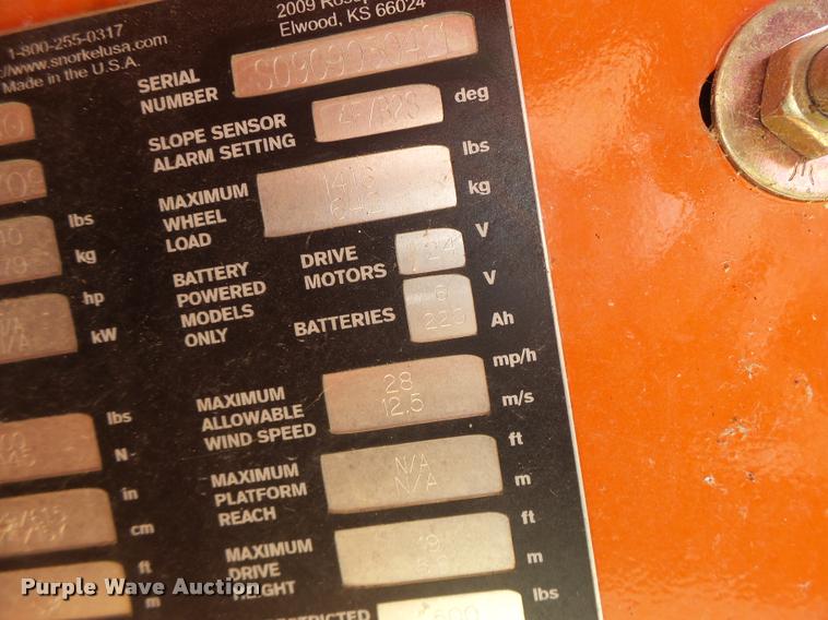 image for item K5584 2008 Snorkel 1930 scissor lift