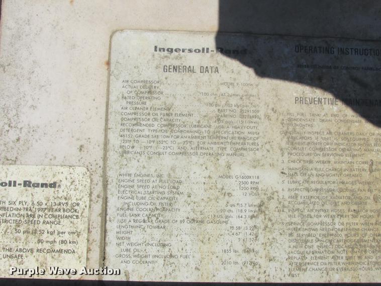 image for item K6221 Ingersoll Rand 100 air compressor