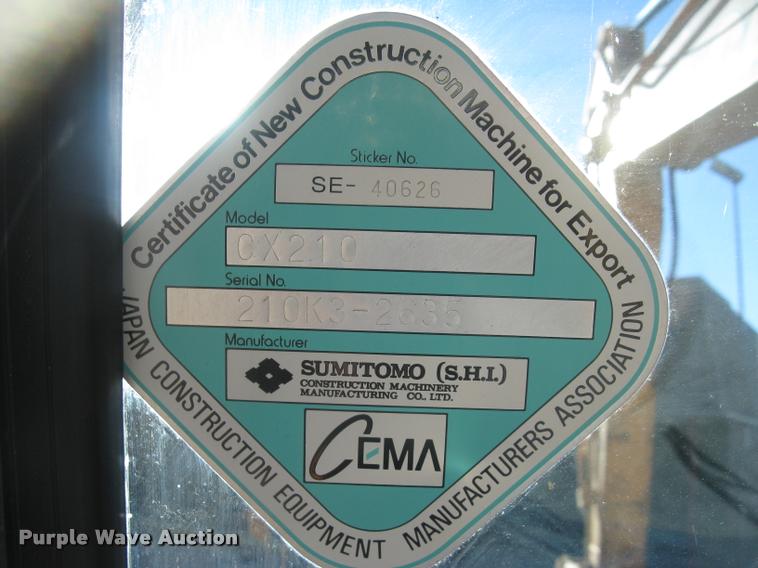 image for item L3906 2006 Case CX210 excavator