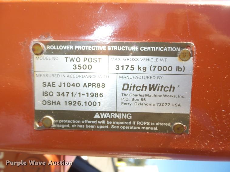 image for item L4124 1995 Ditch Witch 3500 trencher