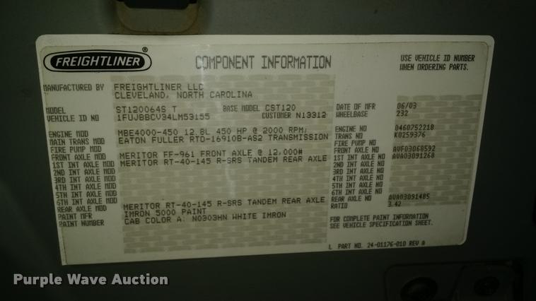 image for item DA4410 2004 Freightliner Century semi truck