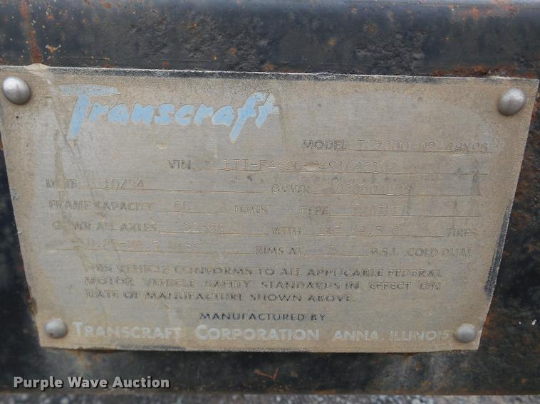image for item DA8983 1995 Transcraft TL2000 W2 flatbed trailer