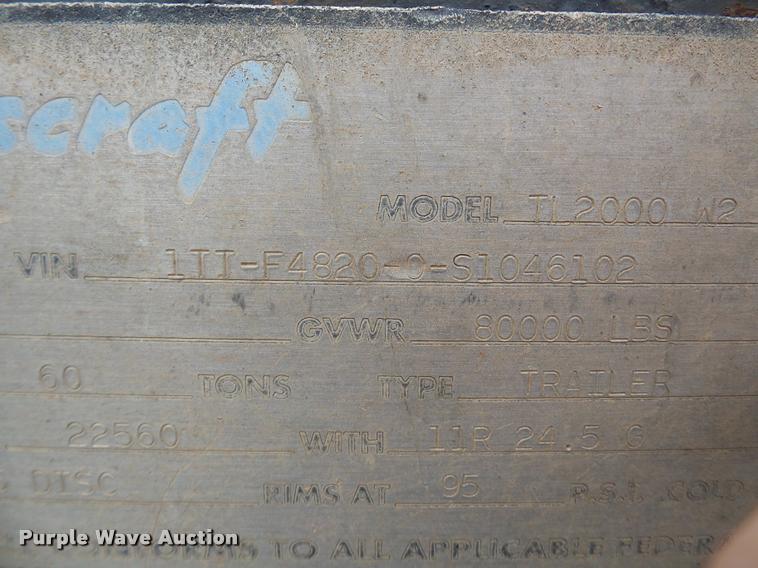 image for item DA8983 1995 Transcraft TL2000 W2 flatbed trailer