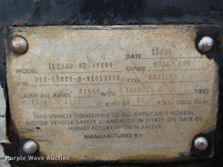 image for item DA8984 1997 Transcraft TL2000 W2 flatbed trailer