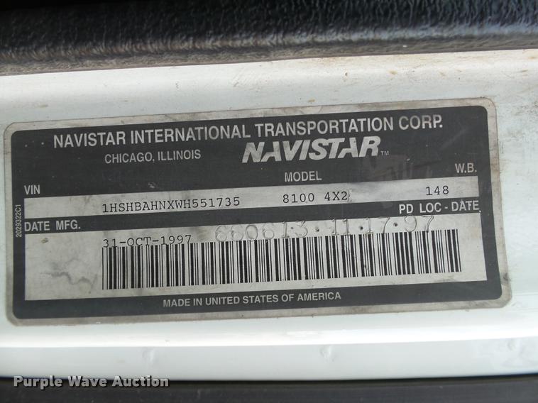 image for item DB4578 1998 International 8100 semi truck