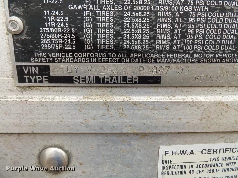 image for item L3562 1998 Utility Trailers VS2DC dry van trailer