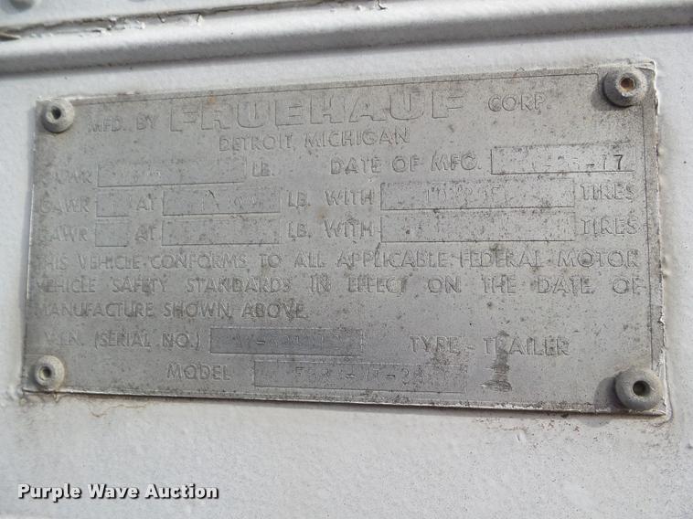 image for item DA5061 1977 Fruehauf FBB8-17-26 dry van trailer