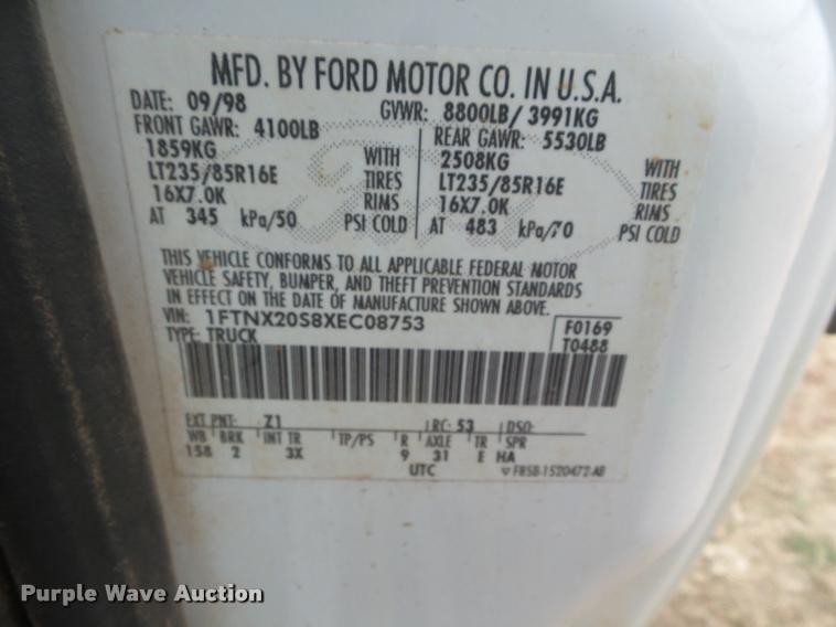 image for item DA5087 1999 Ford F250 Super Duty SuperCab pickup truck