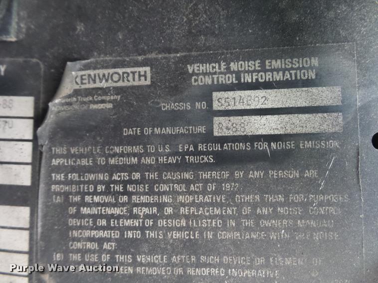 image for item DA5771 1989 Kenworth T600 grain truck