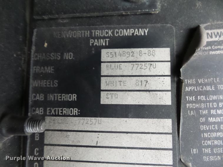 image for item DA5771 1989 Kenworth T600 grain truck