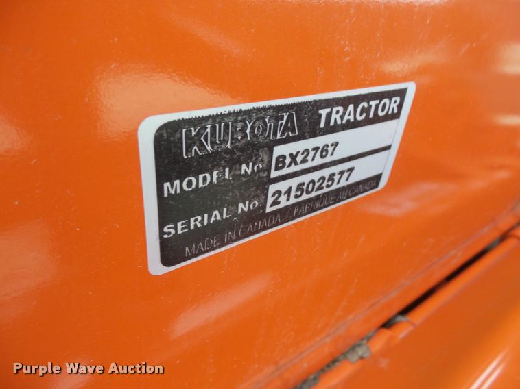 image for item DB2785 2015 Kubota BX2767 blade