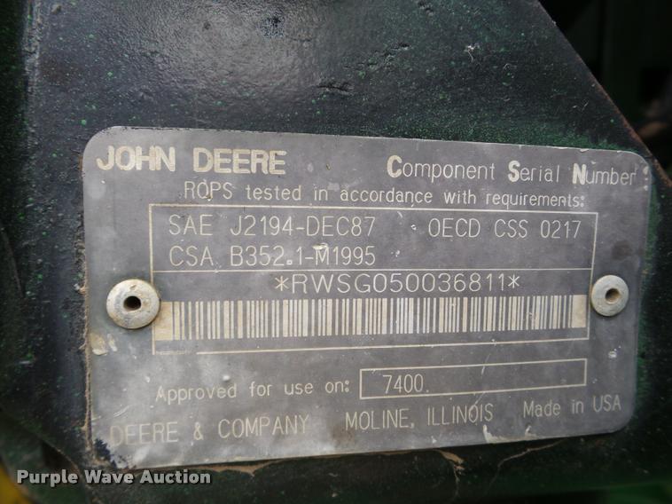 image for item DB5375 John Deere 7400 MFWD tractor