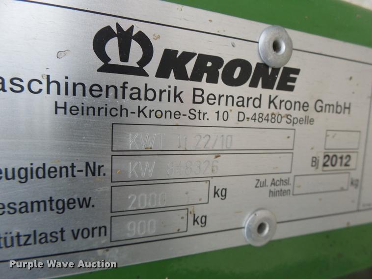 image for item K5530 2012 Krone KWT11.22/10 tedder