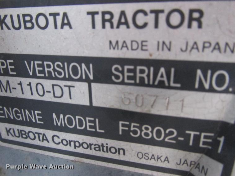 image for item K6183 2003 Kubota M110DT MFWD tractor