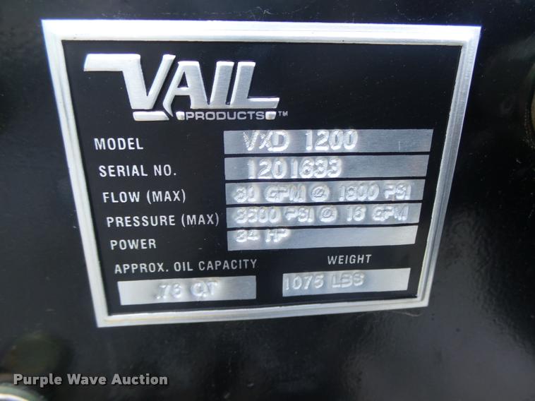 image for item L4193 2015 Vail VXD1200 skid steer trencher attachment