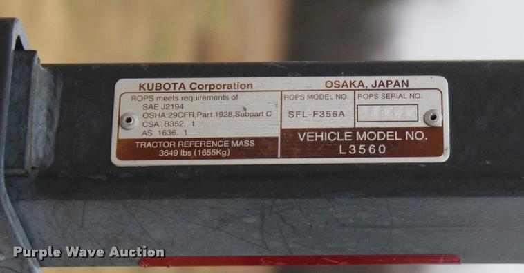 image for item L4937 2013 Kubota L3560 HST MFWD tractor