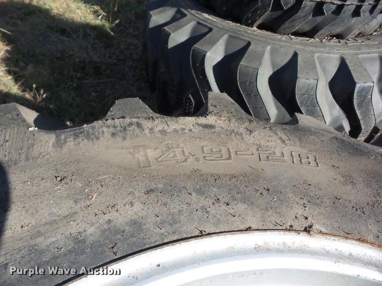 image for item AG9116 (2) Goodyear 14.9-28 ag tires and wheels