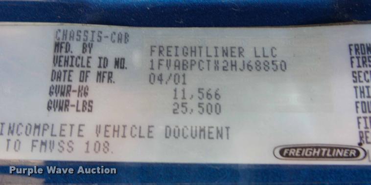 image for item AX9047 2002 Freightliner FL60 flatbed truck