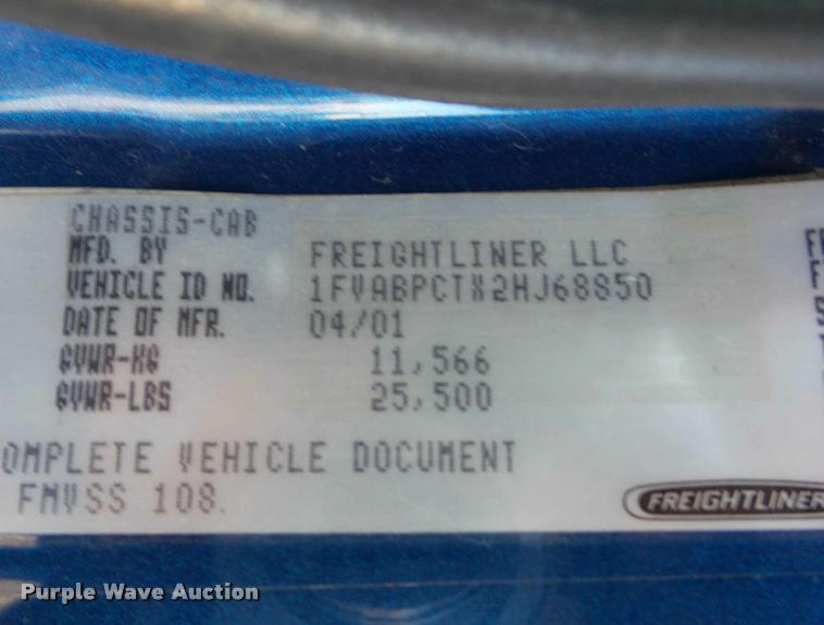 image for item AX9047 2002 Freightliner FL60 flatbed truck