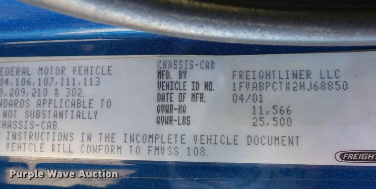 image for item AX9047 2002 Freightliner FL60 flatbed truck