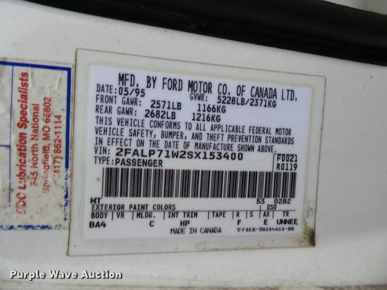 image for item BG9534 1995 Ford Crown Victoria Police Interceptor