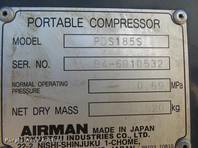 image for item BM9568 Airman PDS185S Sunami series air compressor