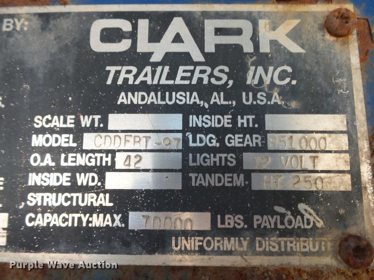 image for item BM9572 1997 Clark CPDFRT-97 double drop deck trailer