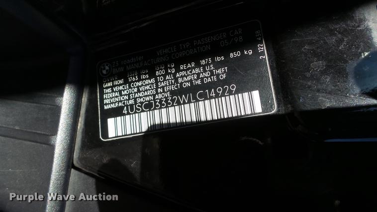 image for item BU9107 1998 BMW Z3 convertible