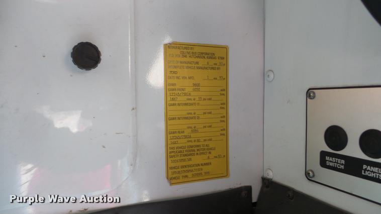 image for item DA2115 1993 Ford Econoline E350 school bus