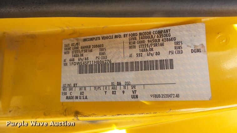 image for item DA2116 2001 Ford Econoline E450 school bus