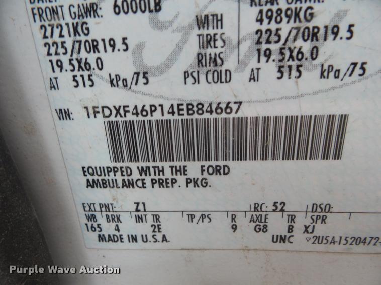 image for item DA5099 2004 Ford F450 Super Duty ambulance