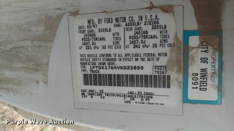 image for item DB0752 1997 Ford F150 SuperCab pickup truck