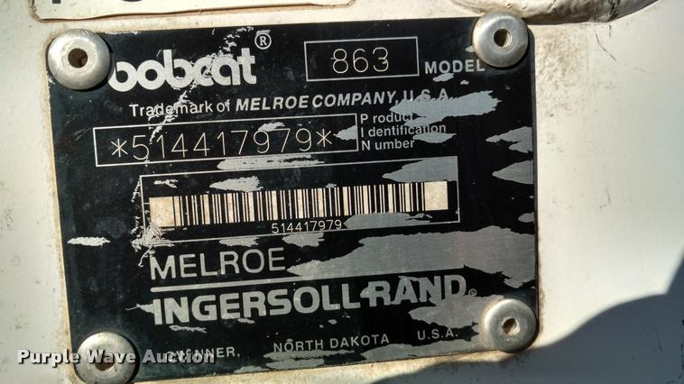 image for item DB0762 1998 Bobcat 863 skid steer