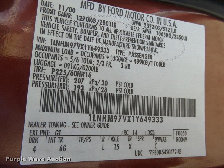 image for item DB1773 2001 Lincoln Continental