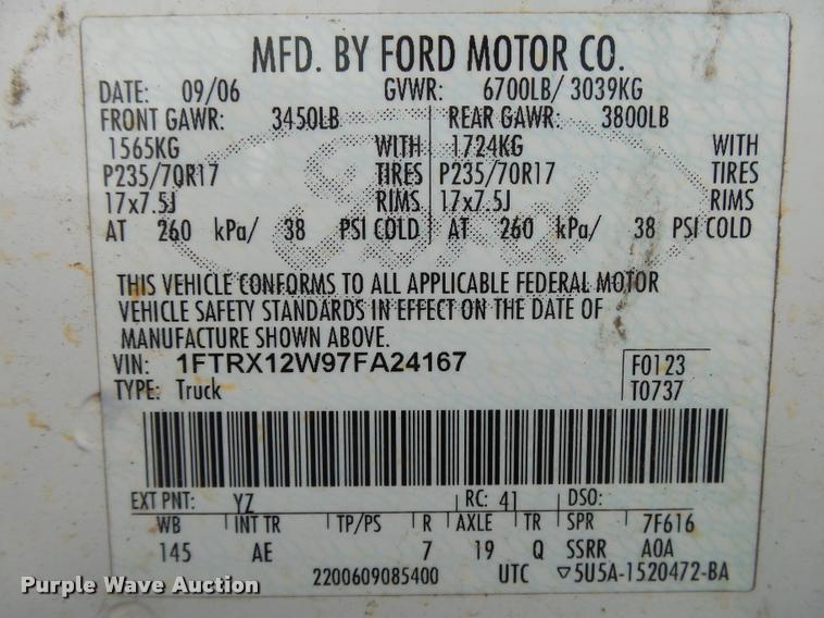 image for item K1032 2007 Ford F150 XLT SuperCab pickup truck