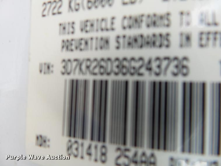 image for item K1035 2006 Dodge Ram 2500 pickup truck