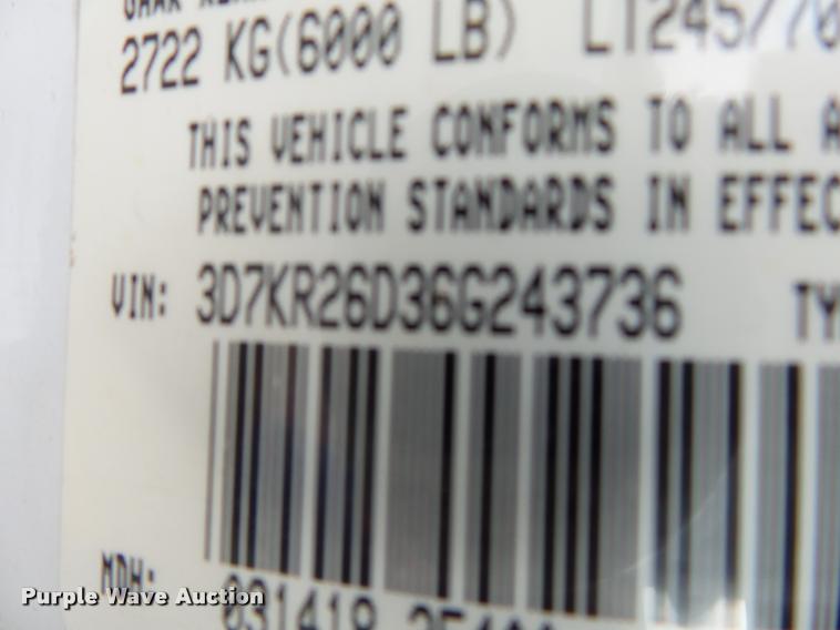 image for item K1035 2006 Dodge Ram 2500 pickup truck